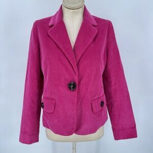 Vintage Talbots Women's Size 6 Petite Hot Pink Blazer Corduroy Barbiecore Career